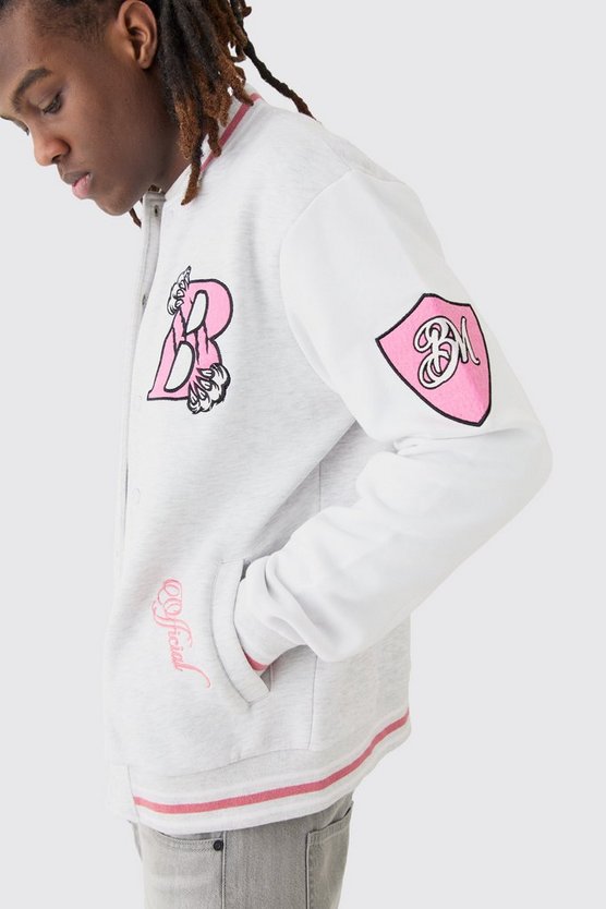 Jersey-Bomberjacke mit Applikation
