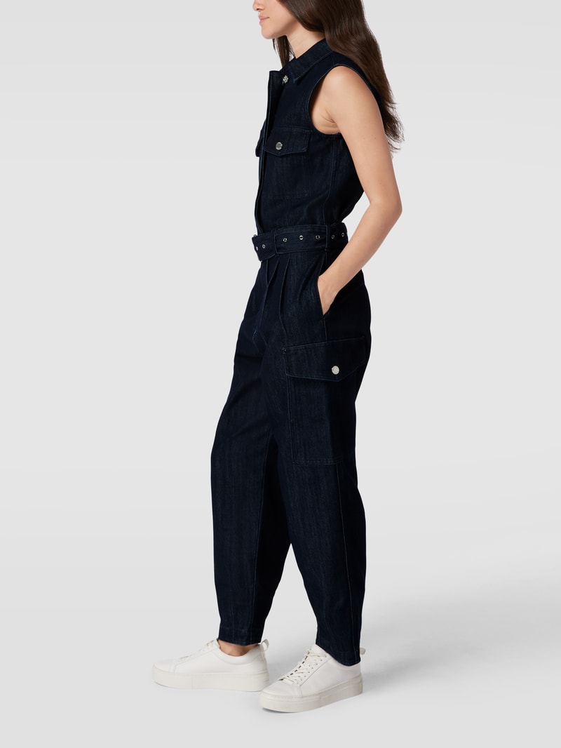 Jumpsuit mit Taillengürtel Modell 'CARGO JUMPSUIT' in jeans