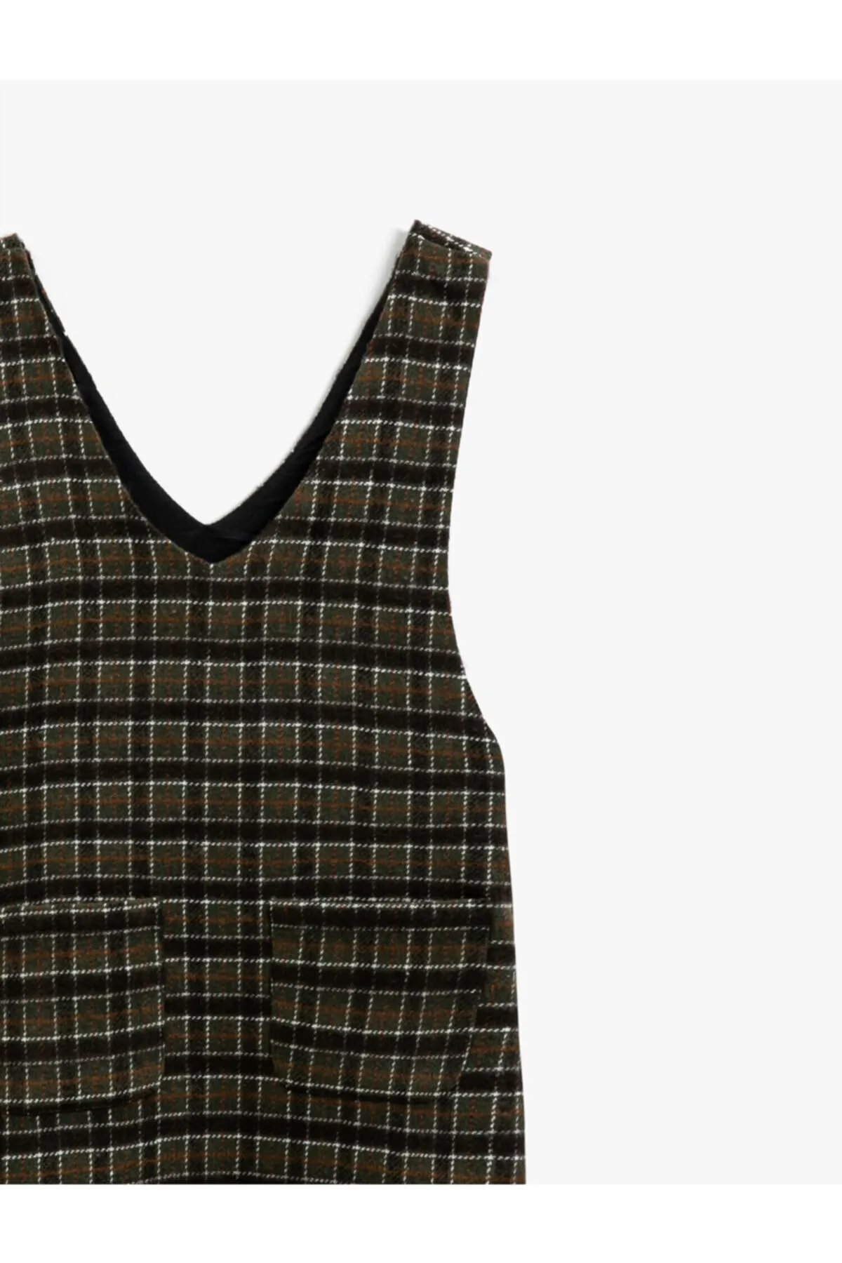 Koton  Kariertes Salopet-Kleid aus Tweed mit Taschendetail