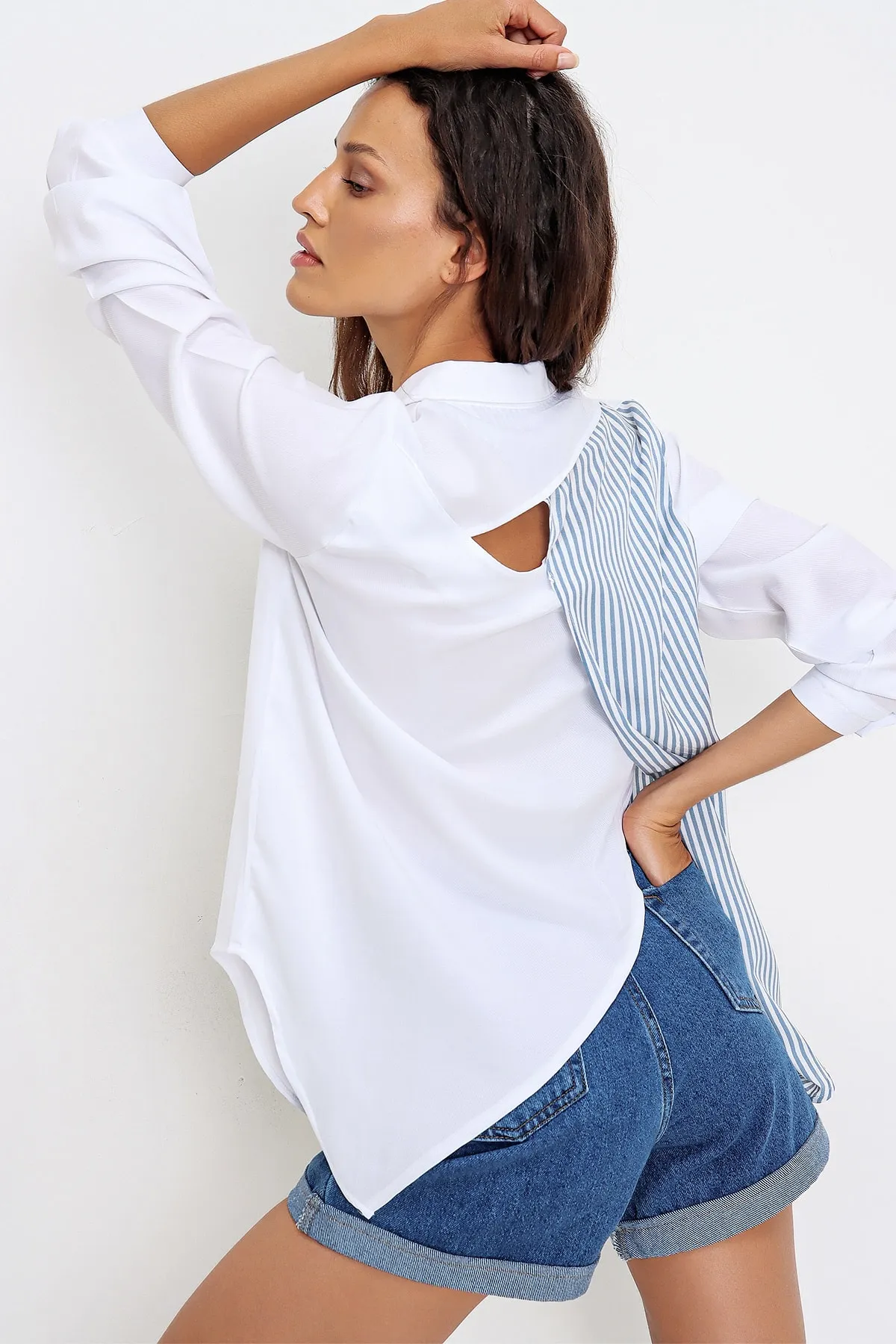 Trend Alaçatı Stili  Hemd - Weiß - Oversized