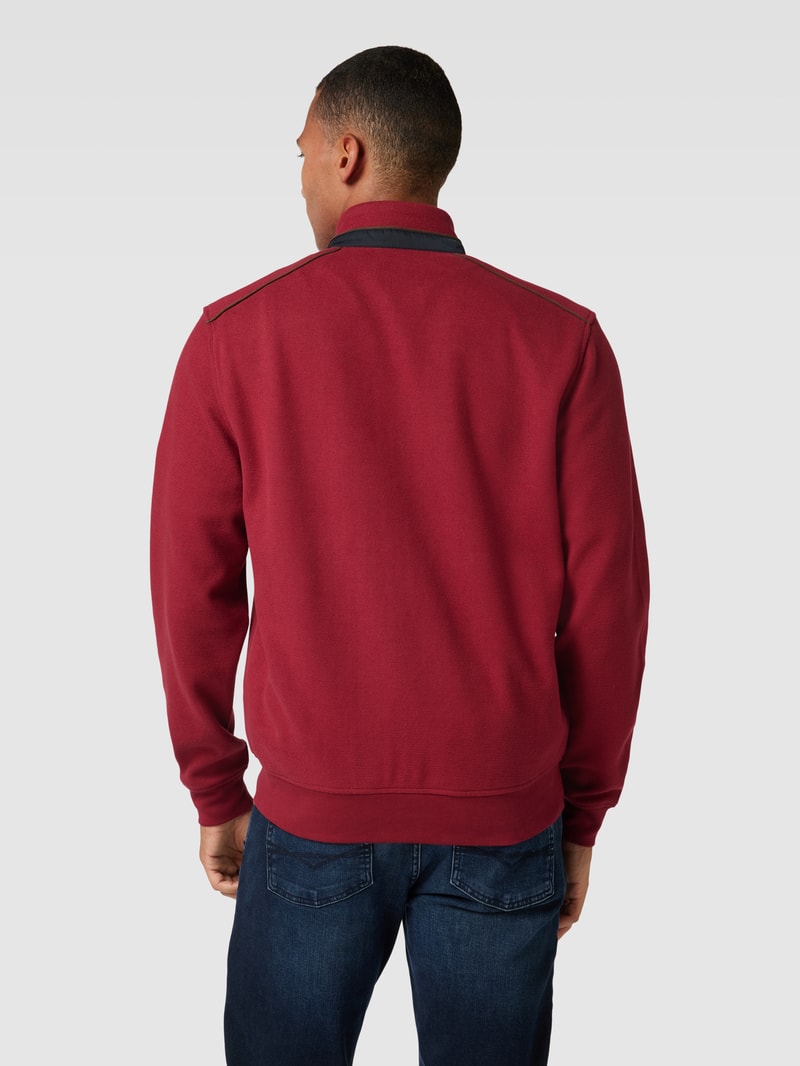 Sweatjacke mit Reißverschluss in bordeaux rot