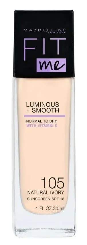 Base Maybelline Fit Me Luminous & Smooth, 105 Natural Ivory