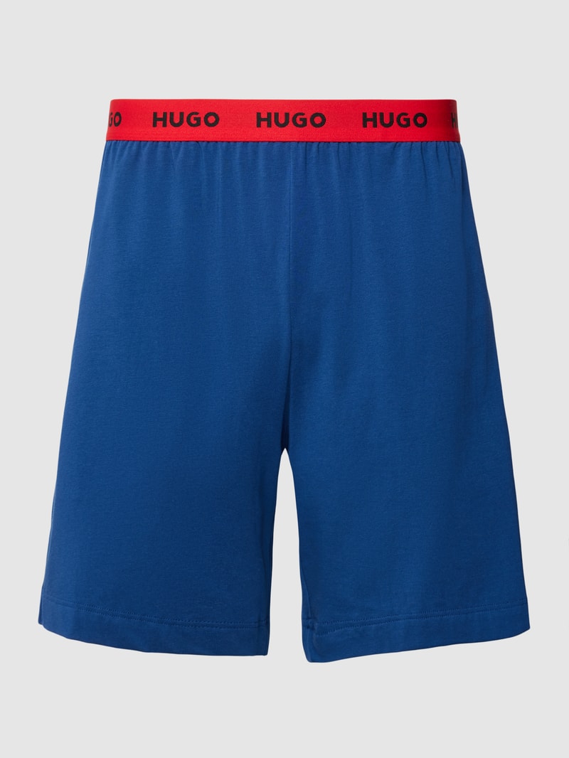 Sweatshorts mit Label-Details in royalblau