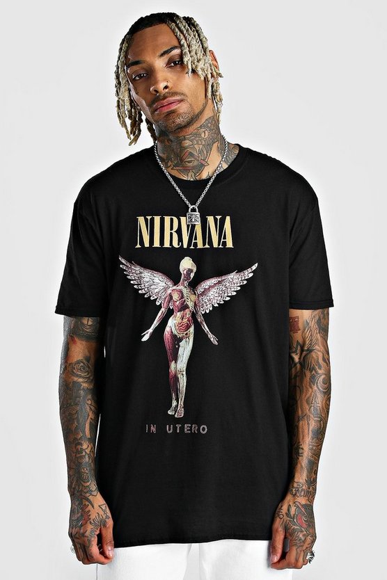 Oversize T-Shirt mit Nirvana-Print