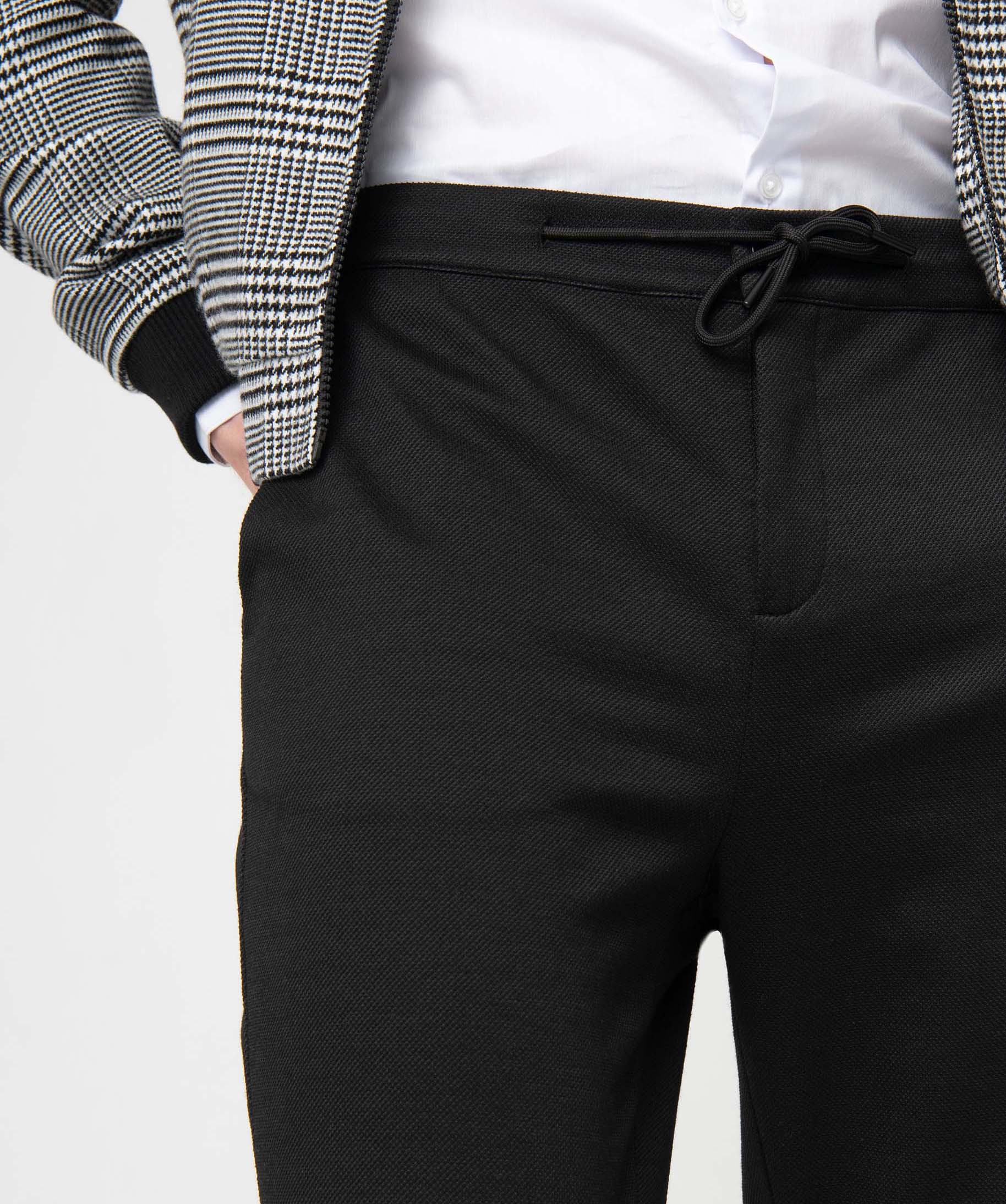 Pantalon homme en maille piquée noir | GEMO