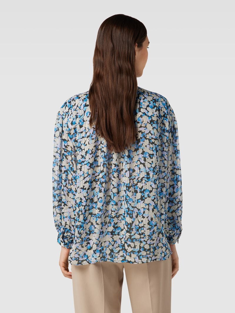Bluse mit floralem Muster in royalblau