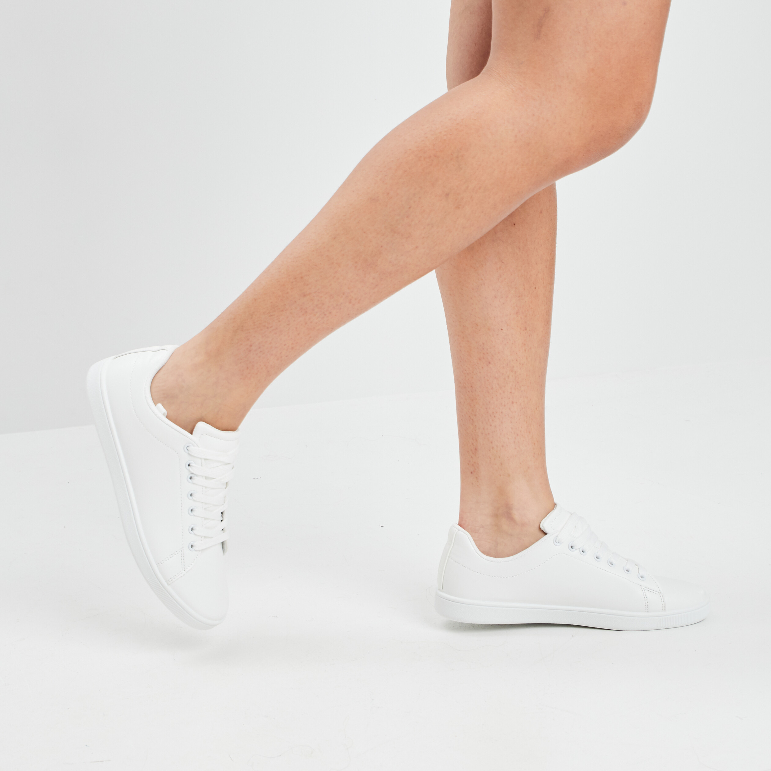 Tennis à lacets blanc femme | La Halle