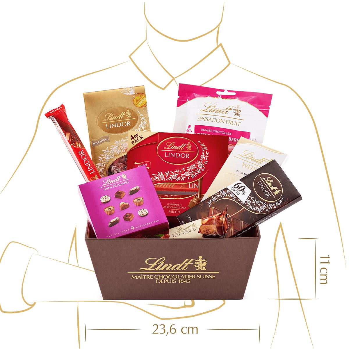 Lindt Klassiker Geschenkkorb, 719g