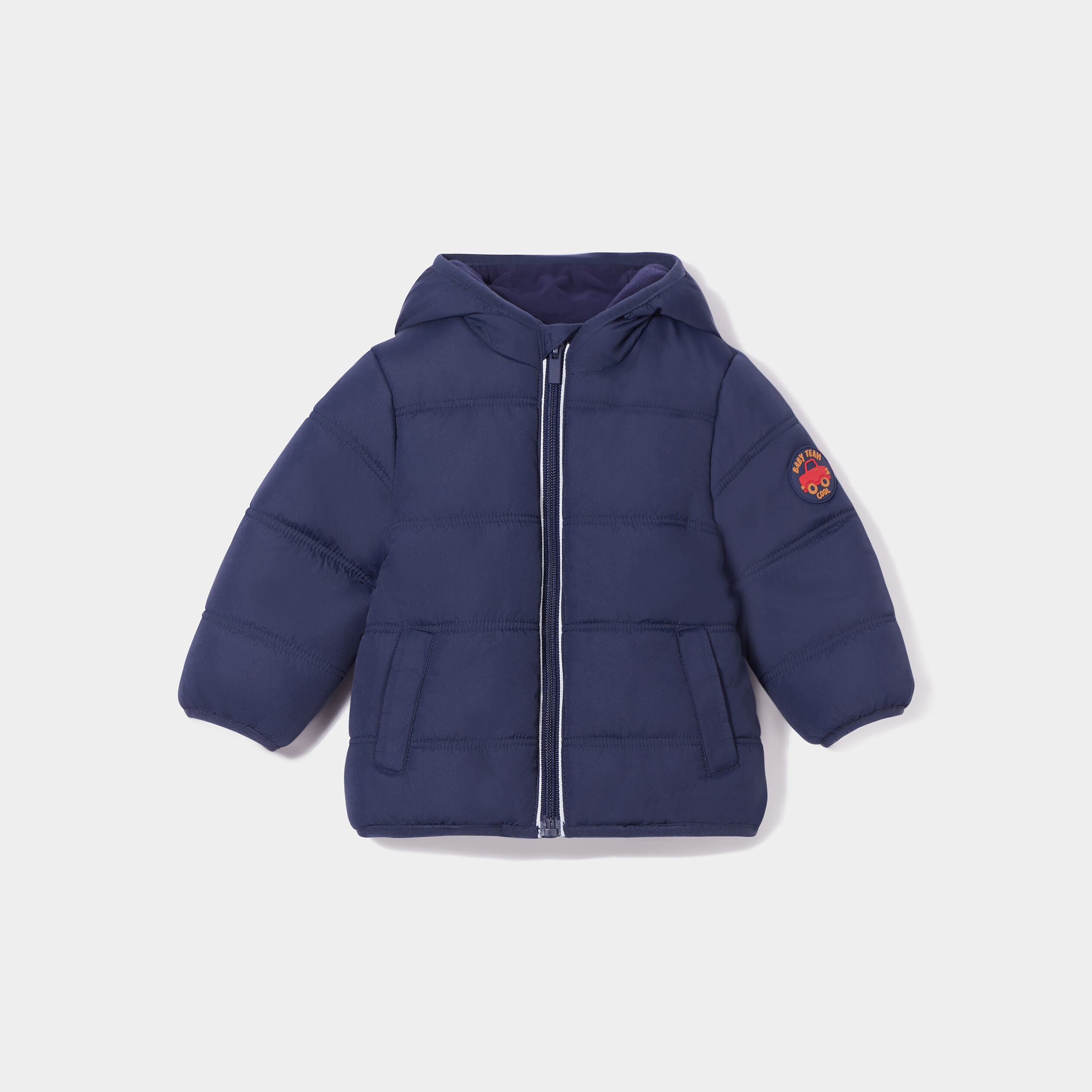 Doudoune à capuche doublure polaire bleu marine bébé garçon | La Halle