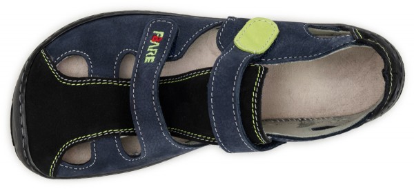 Fare Bare |vA ~ Leder Sandale ~ Blau/Schwarz