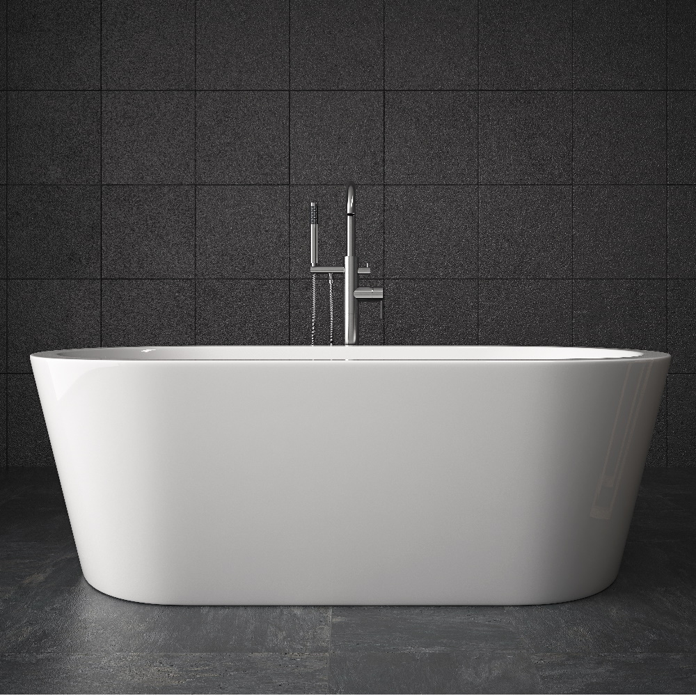 TroniTechnik Freistehende Badewanne Acrylbadewanne Standbadewanne Piperi 168cm x 80cm x 60cm