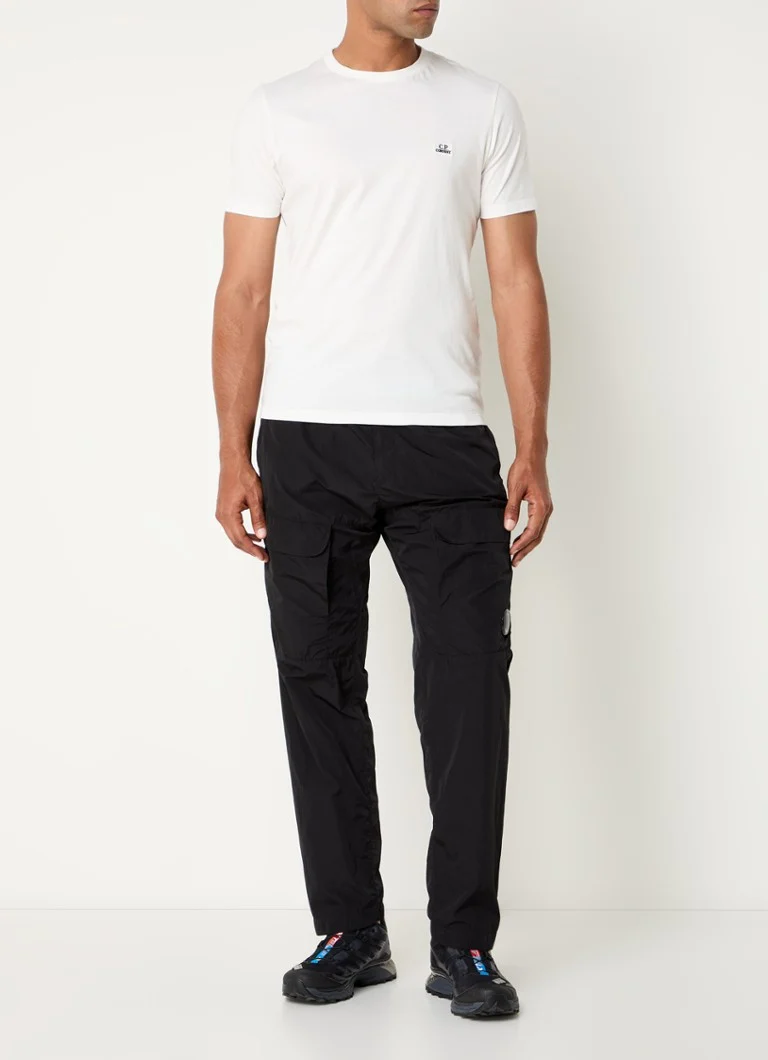 Pantaloni cargo cu croi larg și buzunare cu clapă, cromati, de la CP Company.