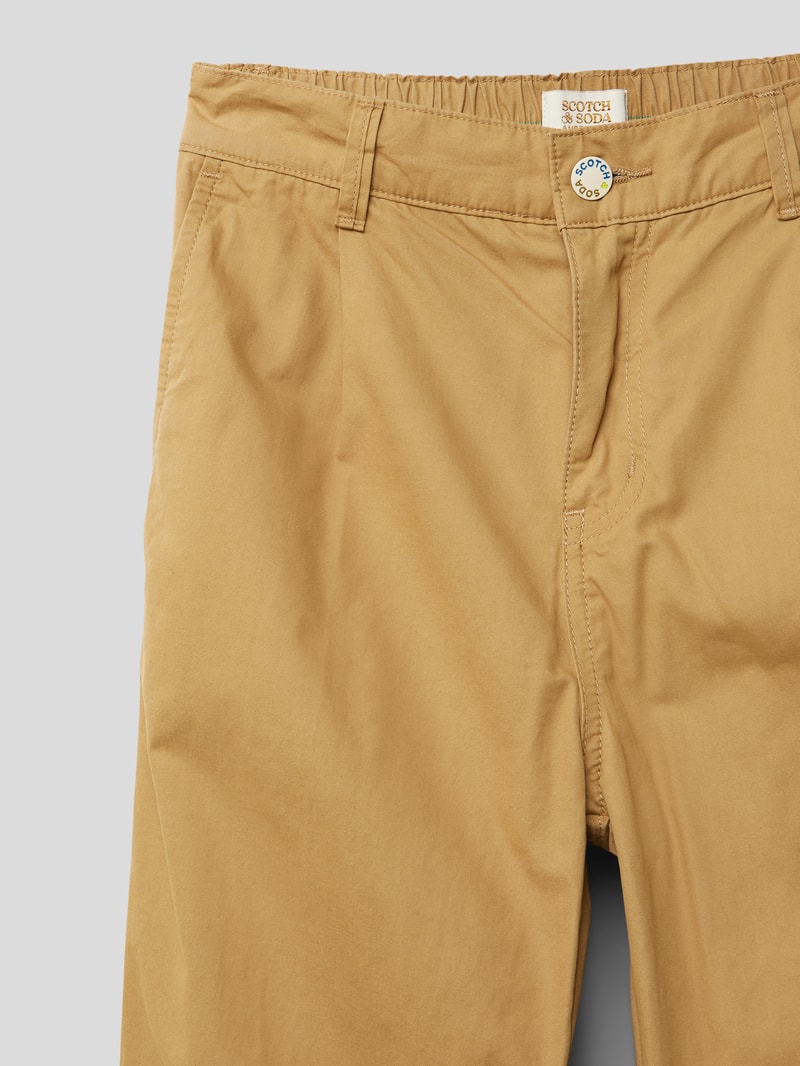 Loose Tapered Fit Stoffhose mit Gesäßtasche Modell 'Peache' in beige