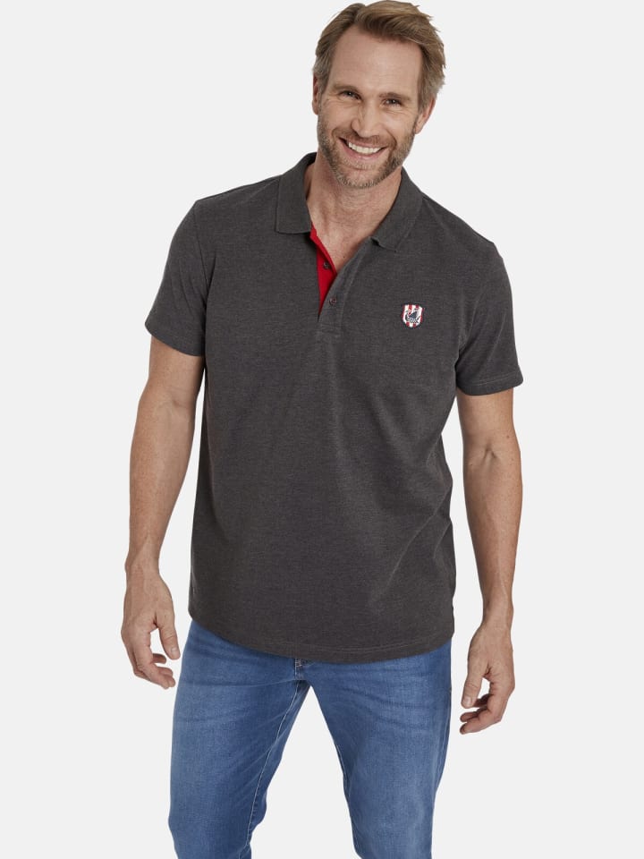 Jan Vanderstorm Poloshirt NISSE in dunkelgrau melange günstig kaufen