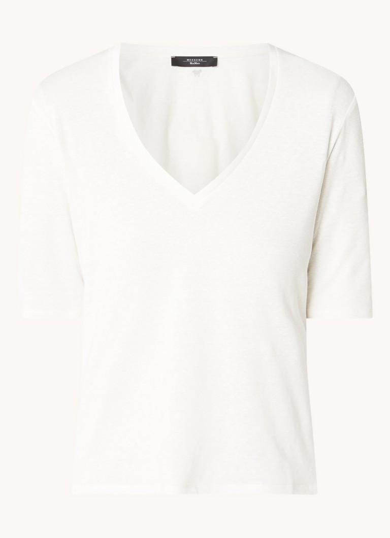MaxMara Brunate T-shirt in linen blend with melange design