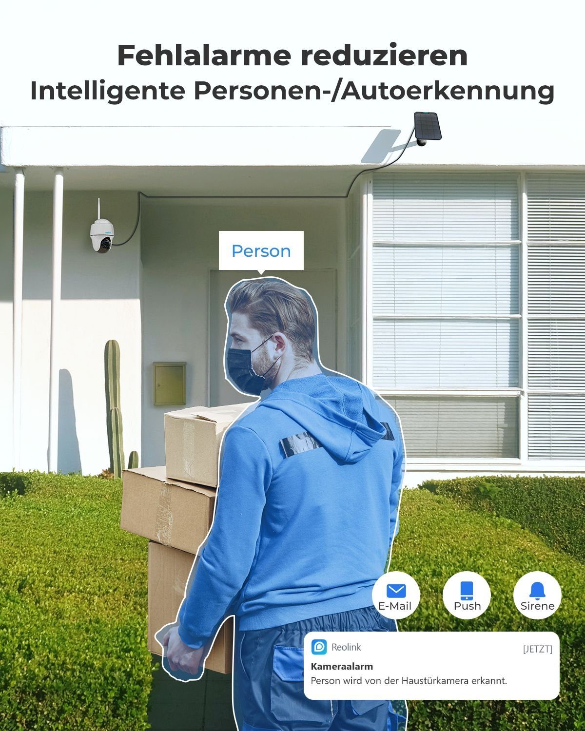 Reolink Argus Serie PTCam ProHD 4MP mit Solarpanel, 4/5GHz WLAN Überwachungskamera (Außenbereich)