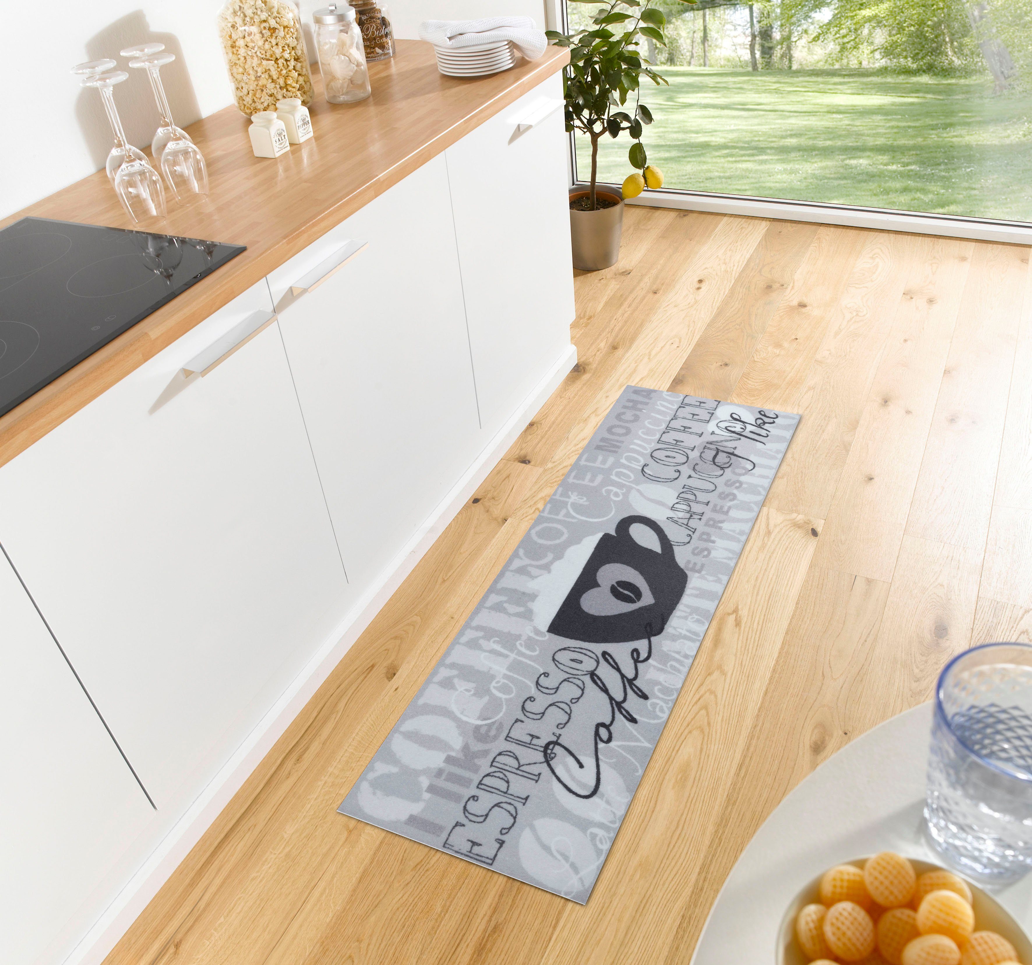 Küchenläufer I Like Espresso, HANSE Home, rechteckig, Höhe: 3 mm, Läufer, Rutschfest, Küchenteppich, Küche, Teppich, Pflegeleicht
