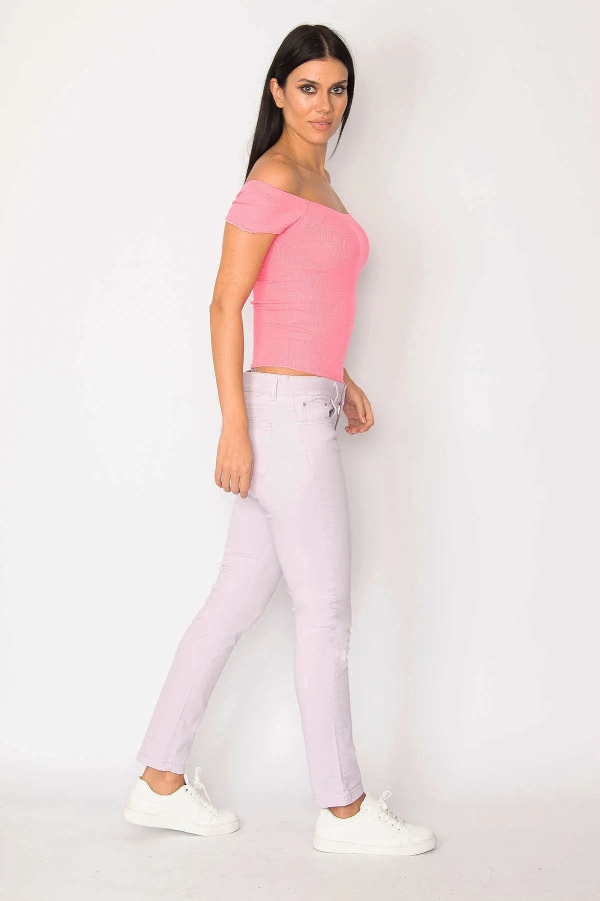 Şans Tekstil  Lilafarbene 5-Pocket-Hose für Damen 85n6252