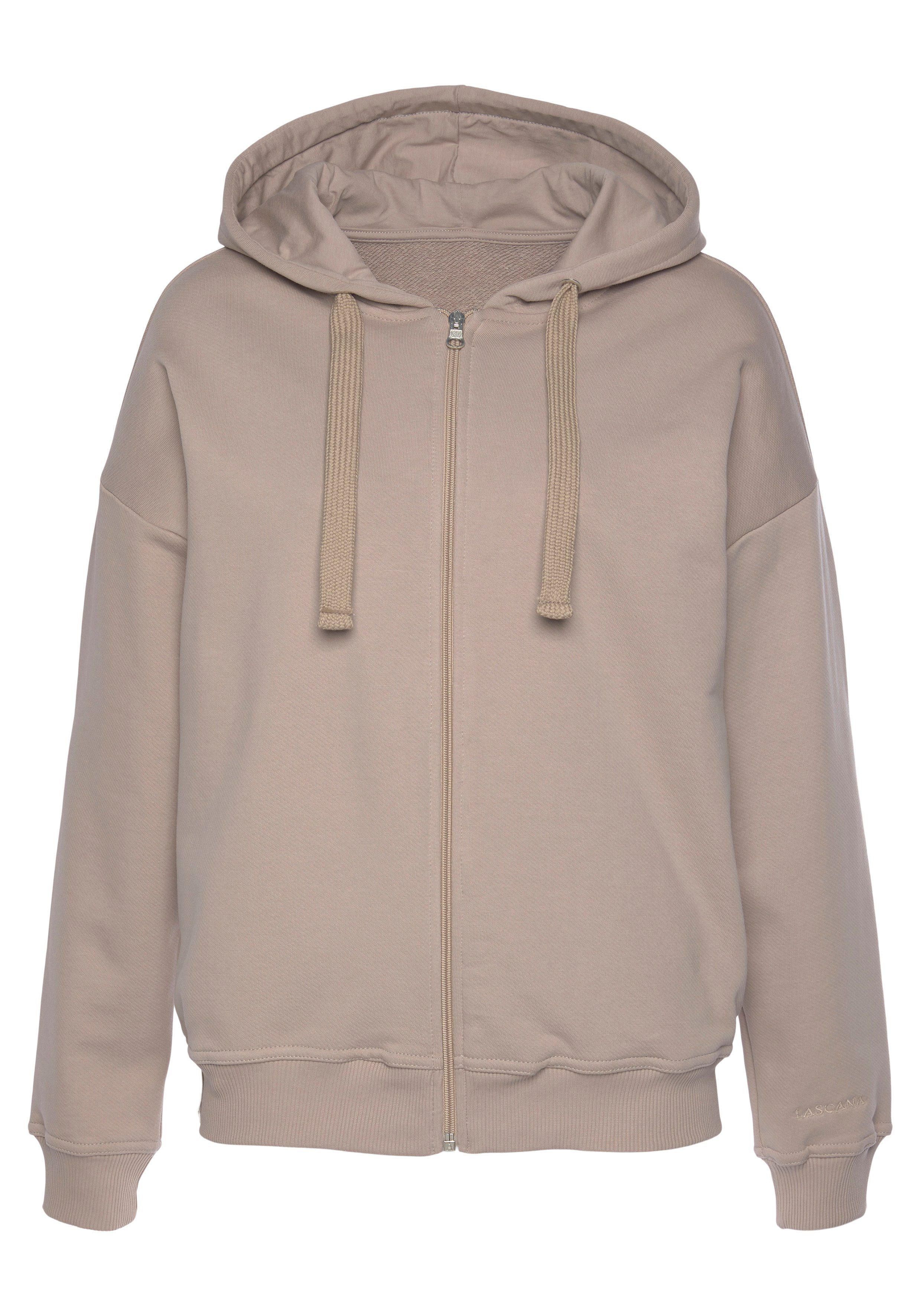 LASCANA Sweatjacke aus organischer Baumwolle, Loungewear, Loungeanzug