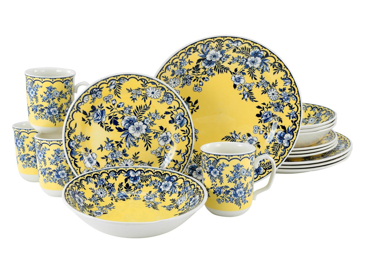 CreaTable Ming Flower gelb Kombiservice 16-tlg