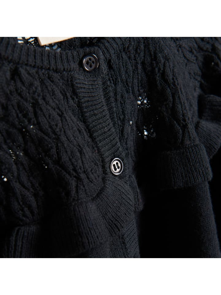 Minymo Strickjacke MICardigan Knit - 123319 KW Strickjacke mit Raffungen in Blau günstig kaufen