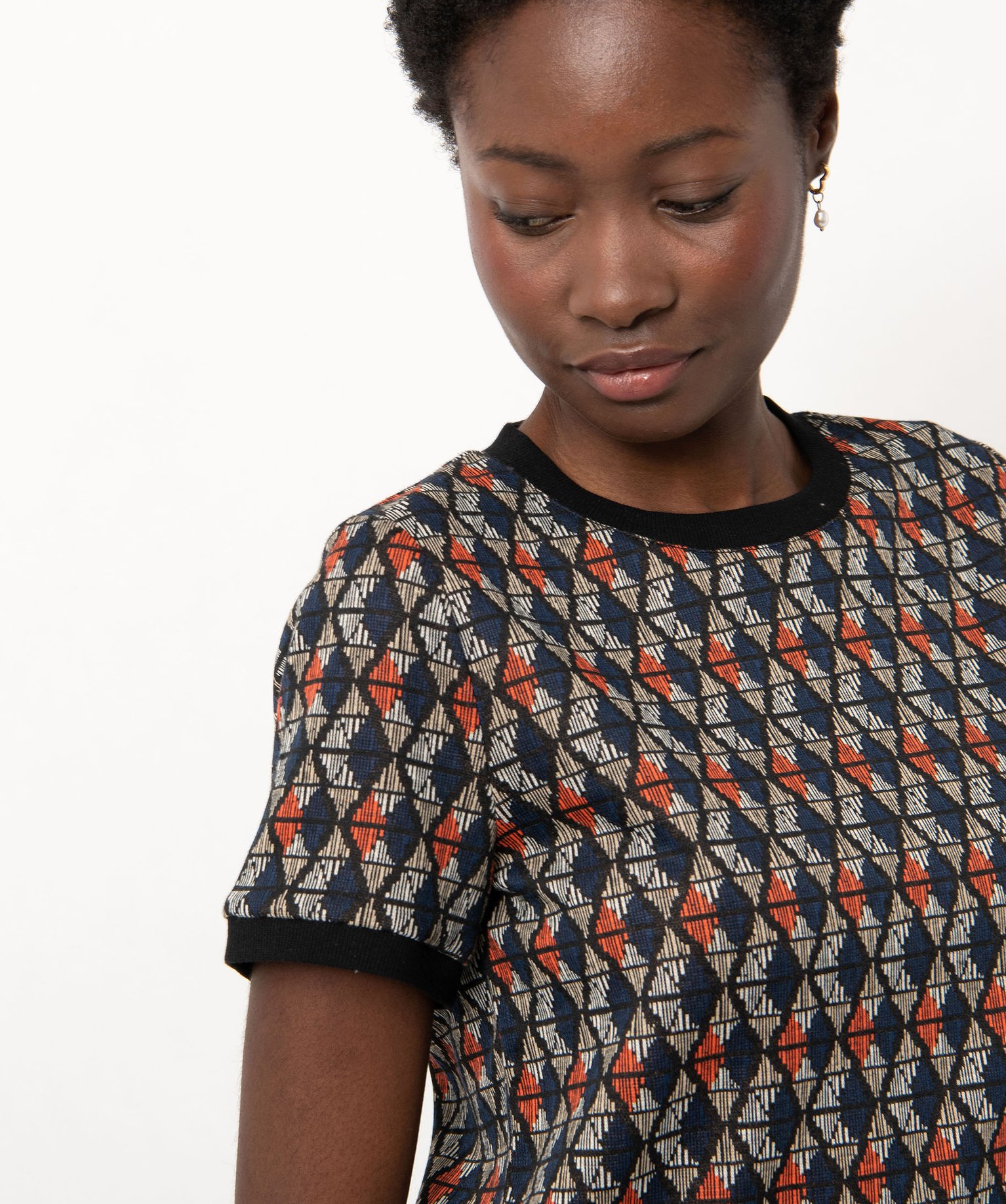 Tee-shirt à manches courtes imprimé femme multicolore | GEMO