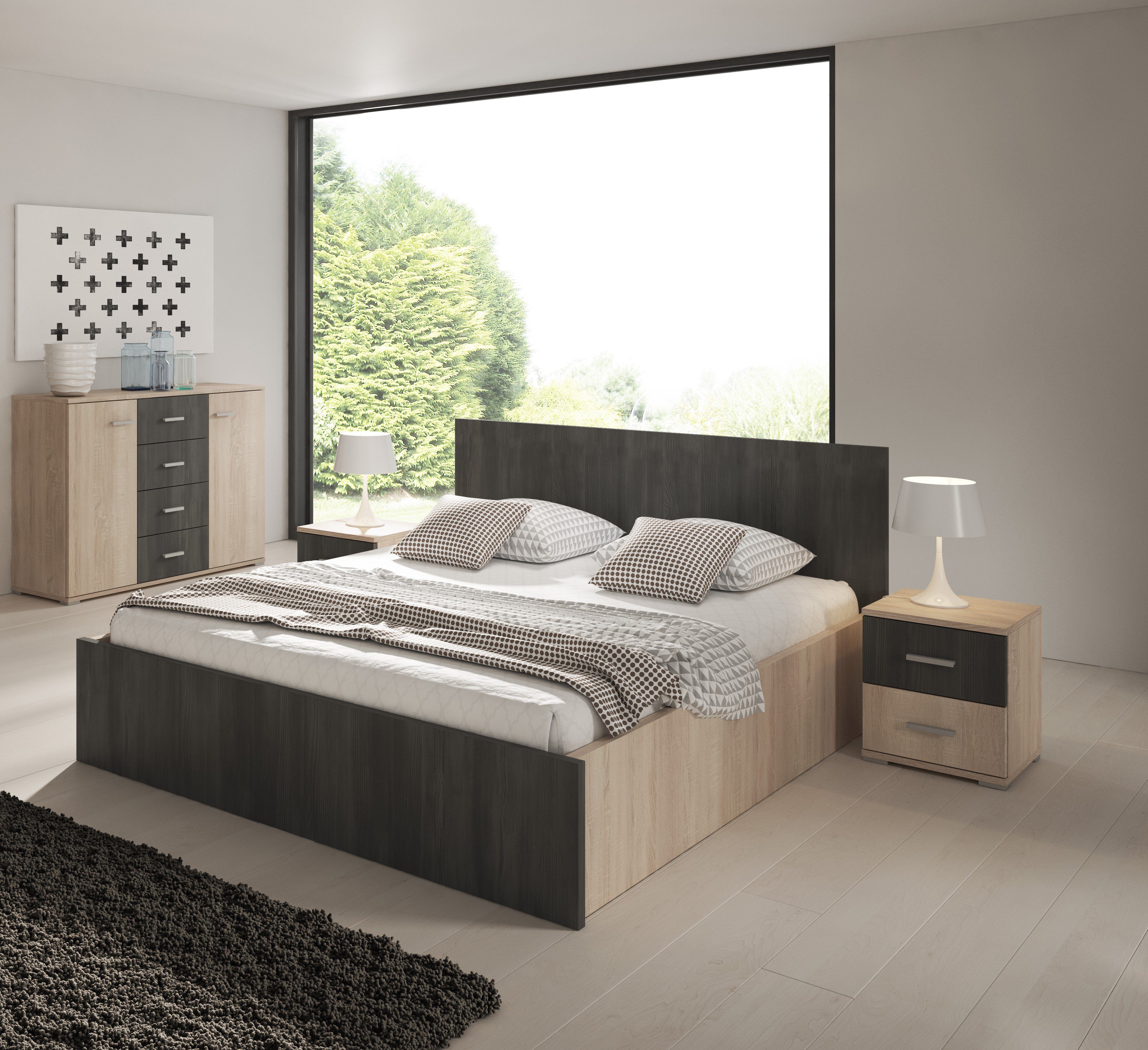 Polini Home Komplettschlafzimmer Schlafzimmer-Set 4-tlg 