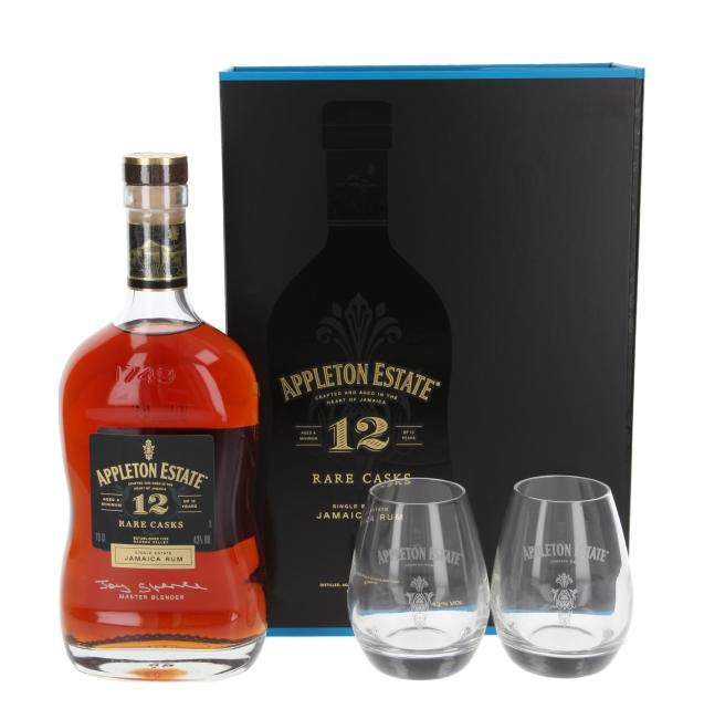 Appleton Estate Rare Casks Rum mit 2 Gläsern 0,7 l·43 % vol