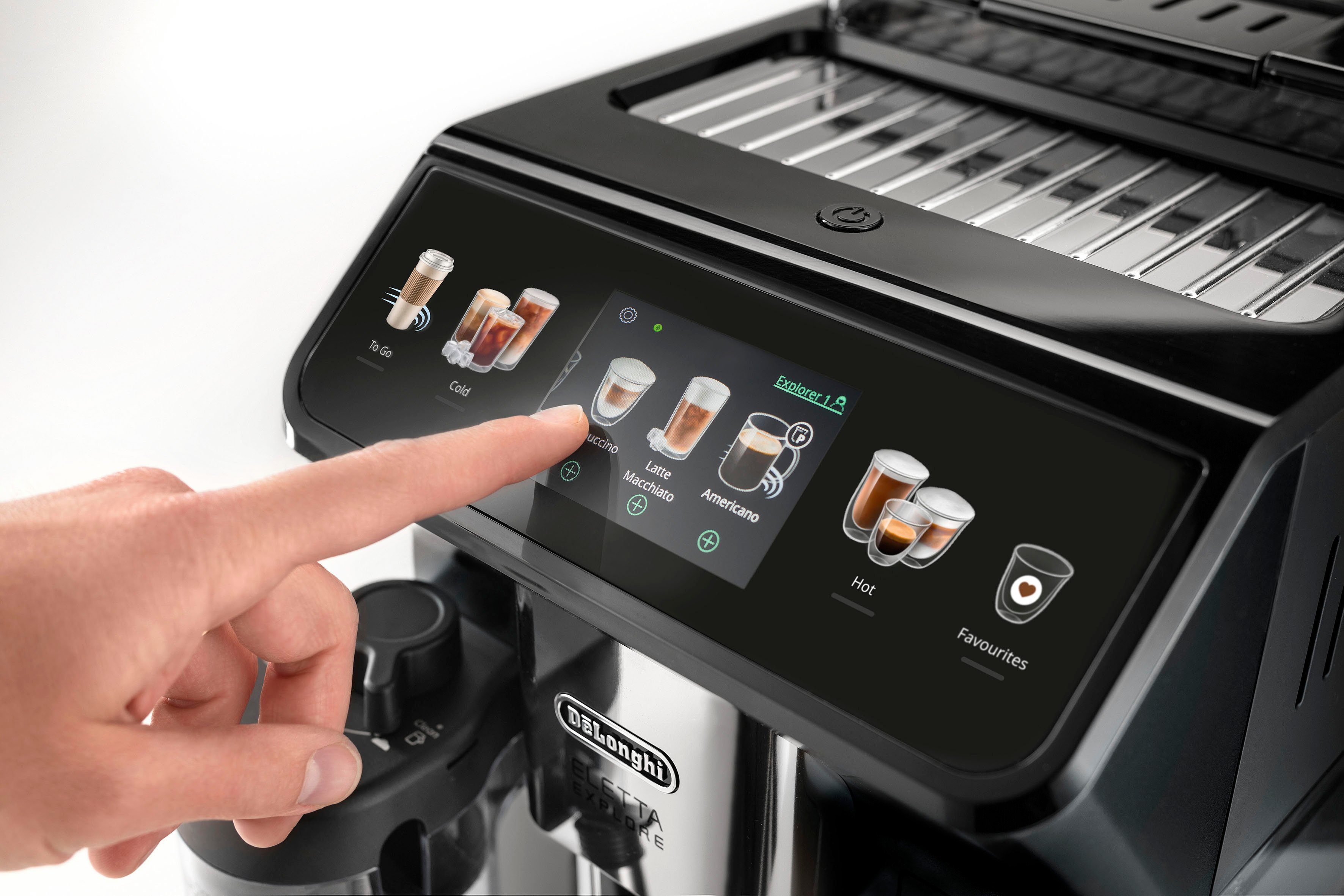 De'Longhi Kaffeevollautomat Eletta Explore ECAM 450.55 G, Grau, inkl. Pflegeset im Wert von € 31,99 UVP