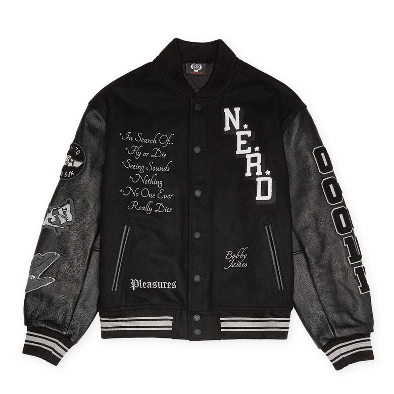 Pleasures x N.E.R.D. Varsity Jacket Black