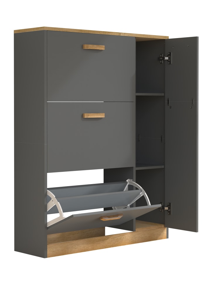 VCM  Holz Schuhregal Schuhschrank Schuhkipper Halom L in Anthrazit günstig kaufen onesize