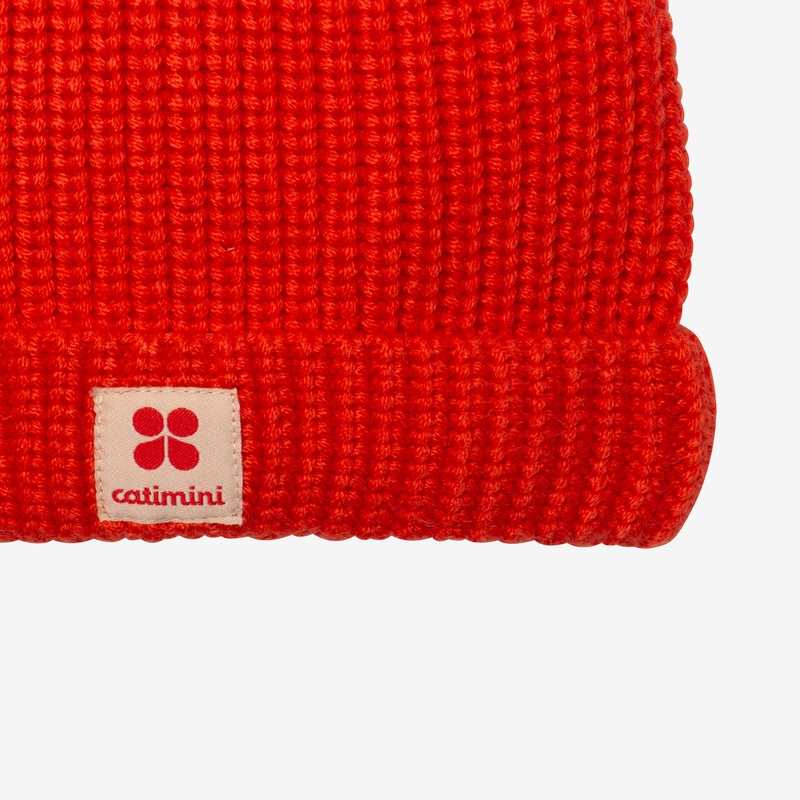 Bonnet bébé garçon rouge côtelé Catimini