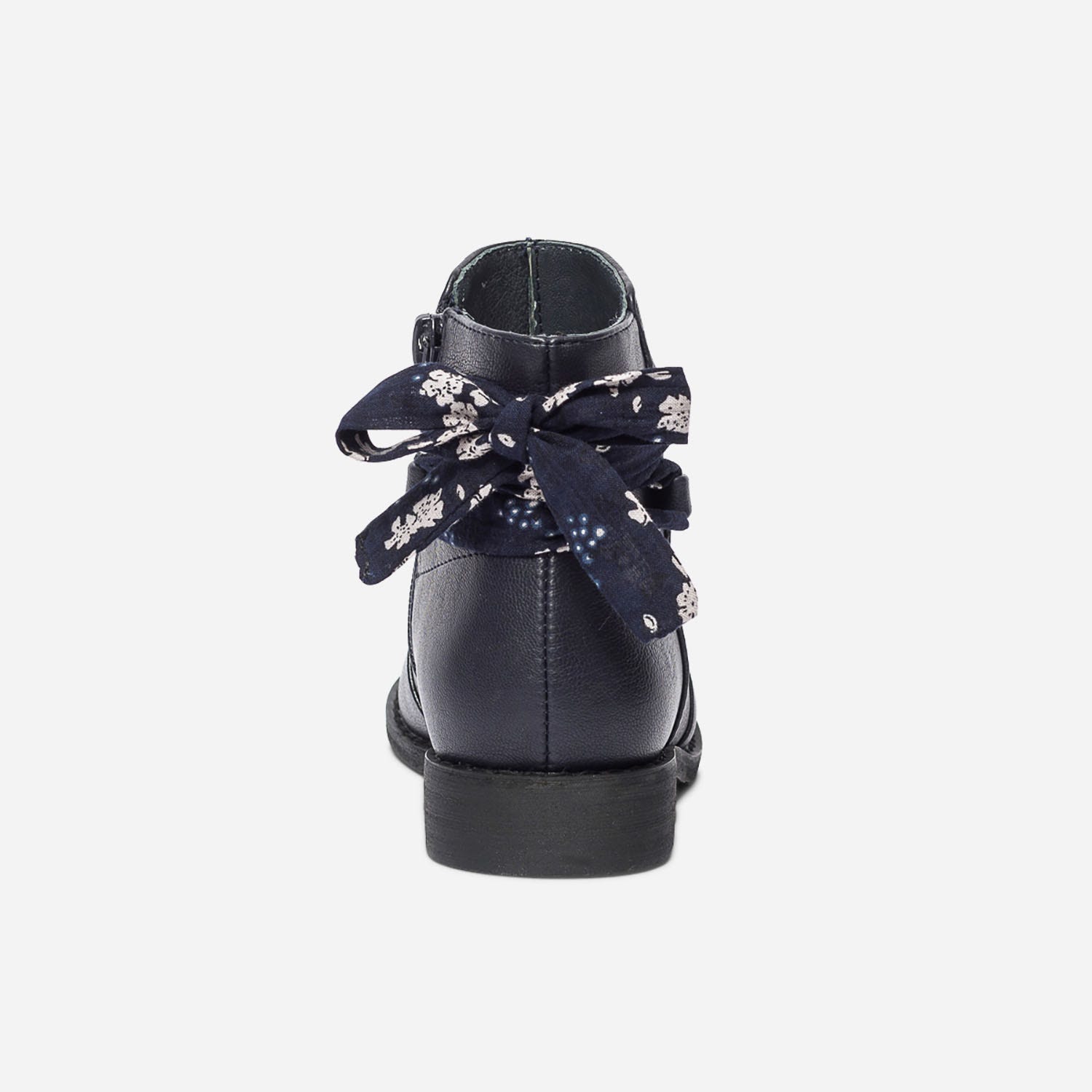 Boots marine avec ruban imprimé