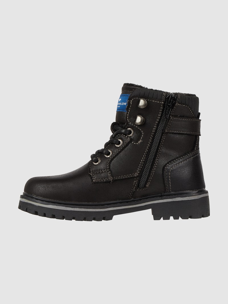 Boots in Leder-Optik in schwarz