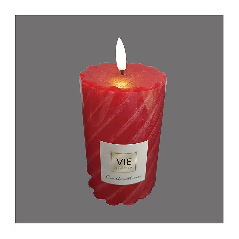 Vie Selected Kubbelys 12 cm ø 7,6 cm LED timer spiral rød