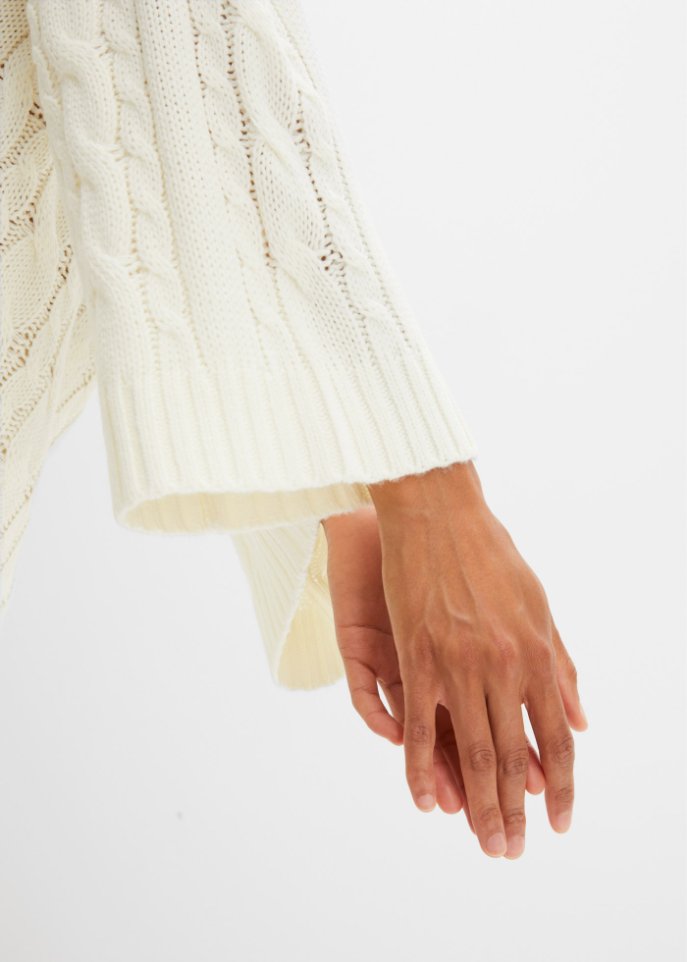 Oversized Pullover mit Zopfmuster