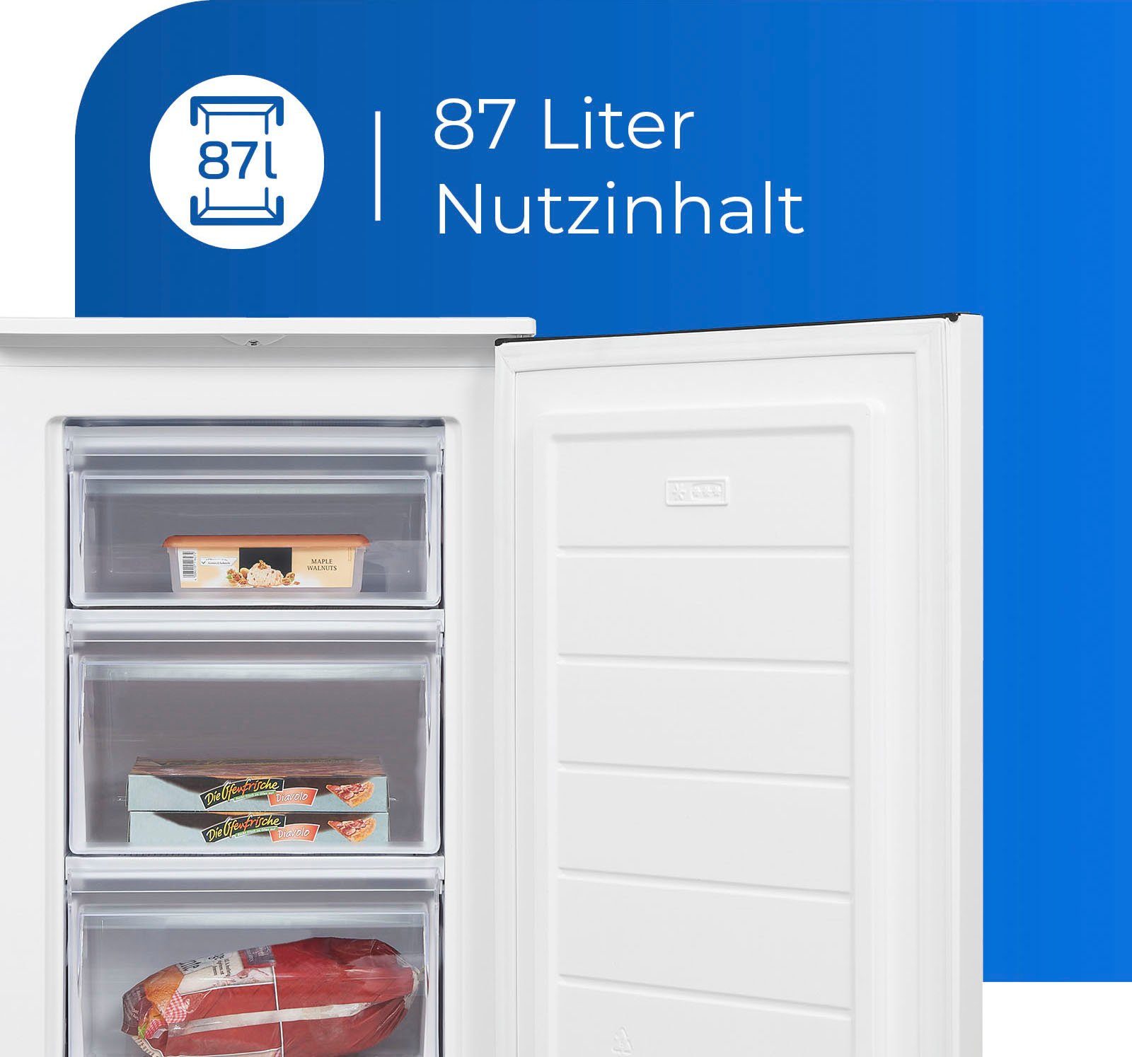 exquisit Gefrierschrank GS81-040C weiss, 85,5 cm hoch, 54,5 cm breit