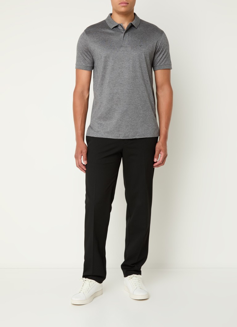 Polo Emporio Armani de corte regular em mistura de lyocell com logotipo e elasticidade.