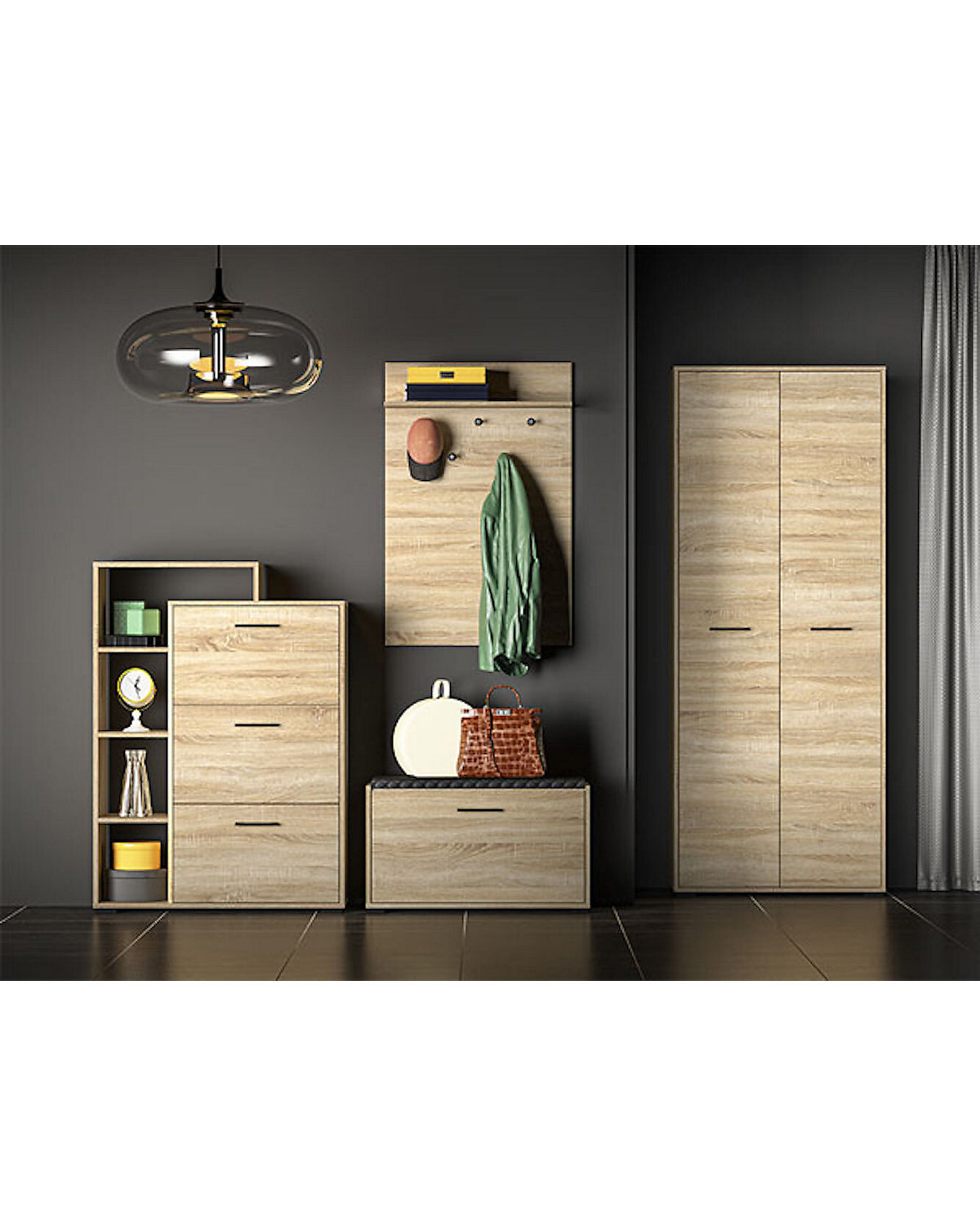 Garderobenschrank Caro Dielenschrank 55x34x199 cm 1-türig