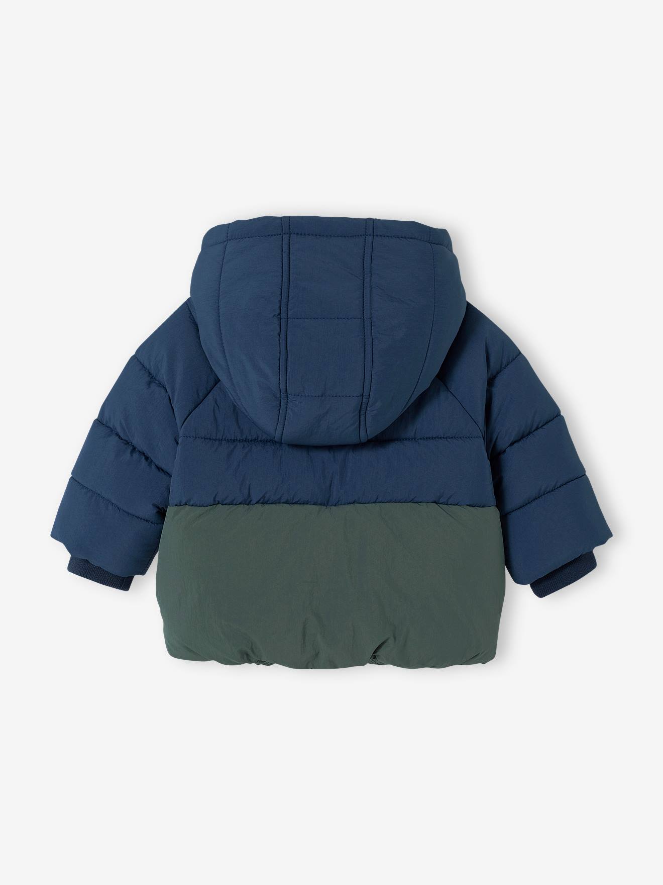 Doudoune colorblock bébé avec capuche marine