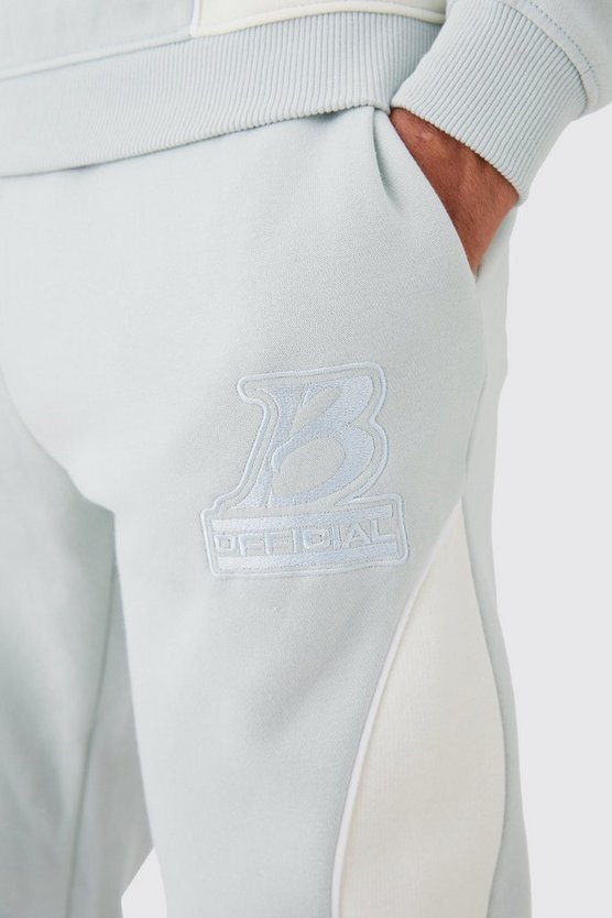 Bestickter Slim-Fit Colorblock Trainingsanzug