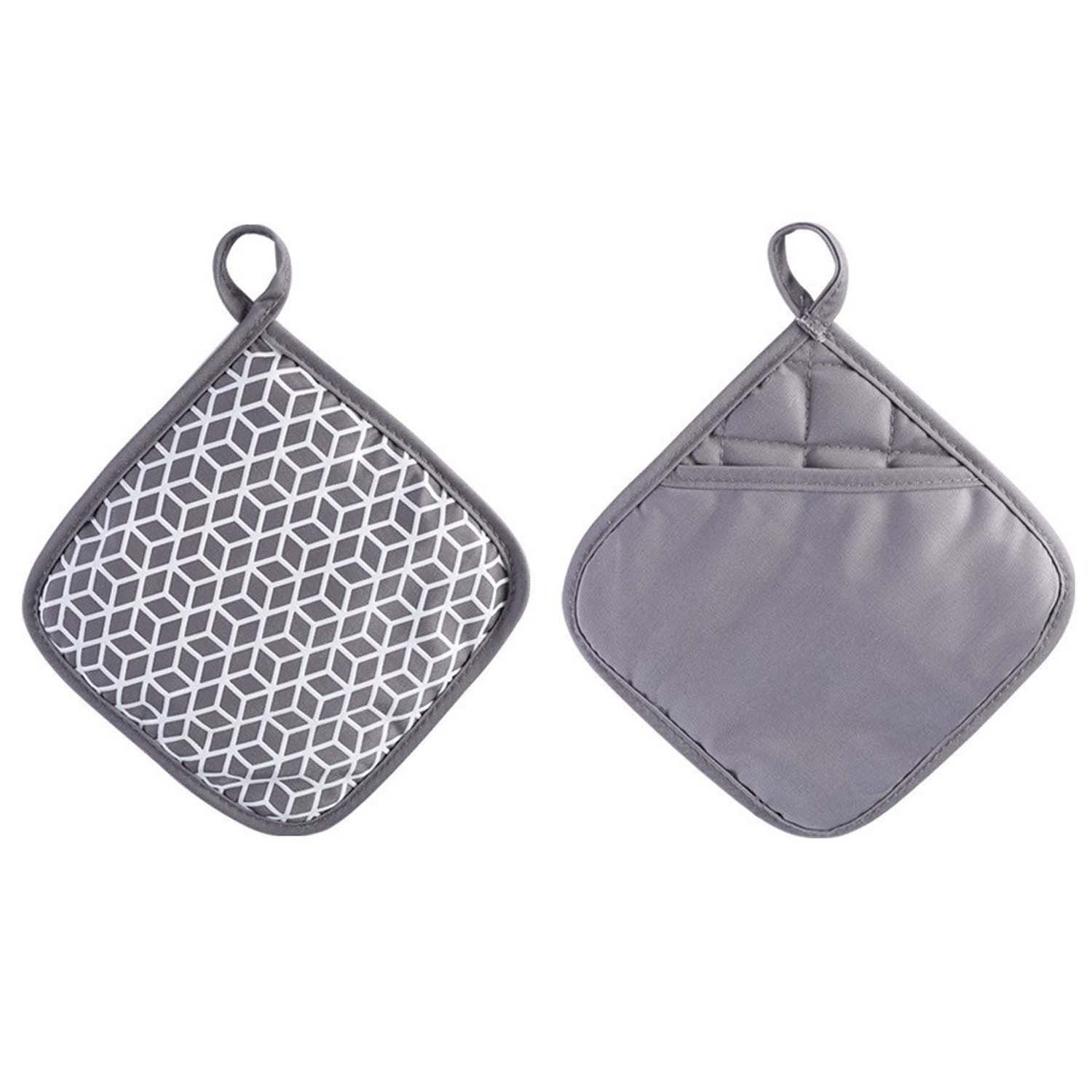 aikidio Topflappen Ofenhandschuhe Topflappen, Hitzebeständig Handschuh küche, Grau, (2-tlg)