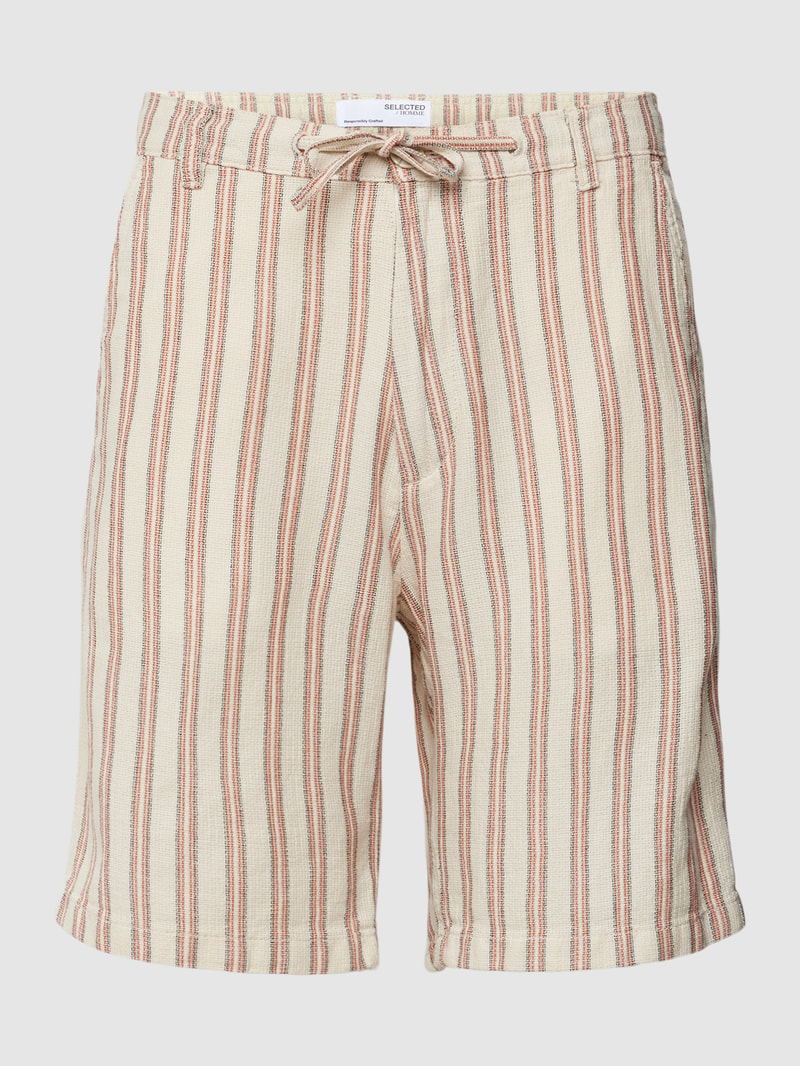 Comfort Fit Bermudas mit Streifenmuster Modell 'BRODY' in offwhite