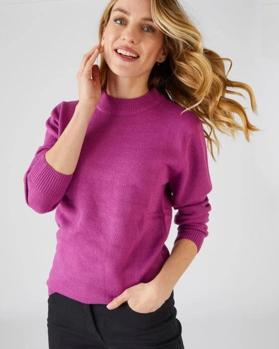 Pull col rond maille jersey
