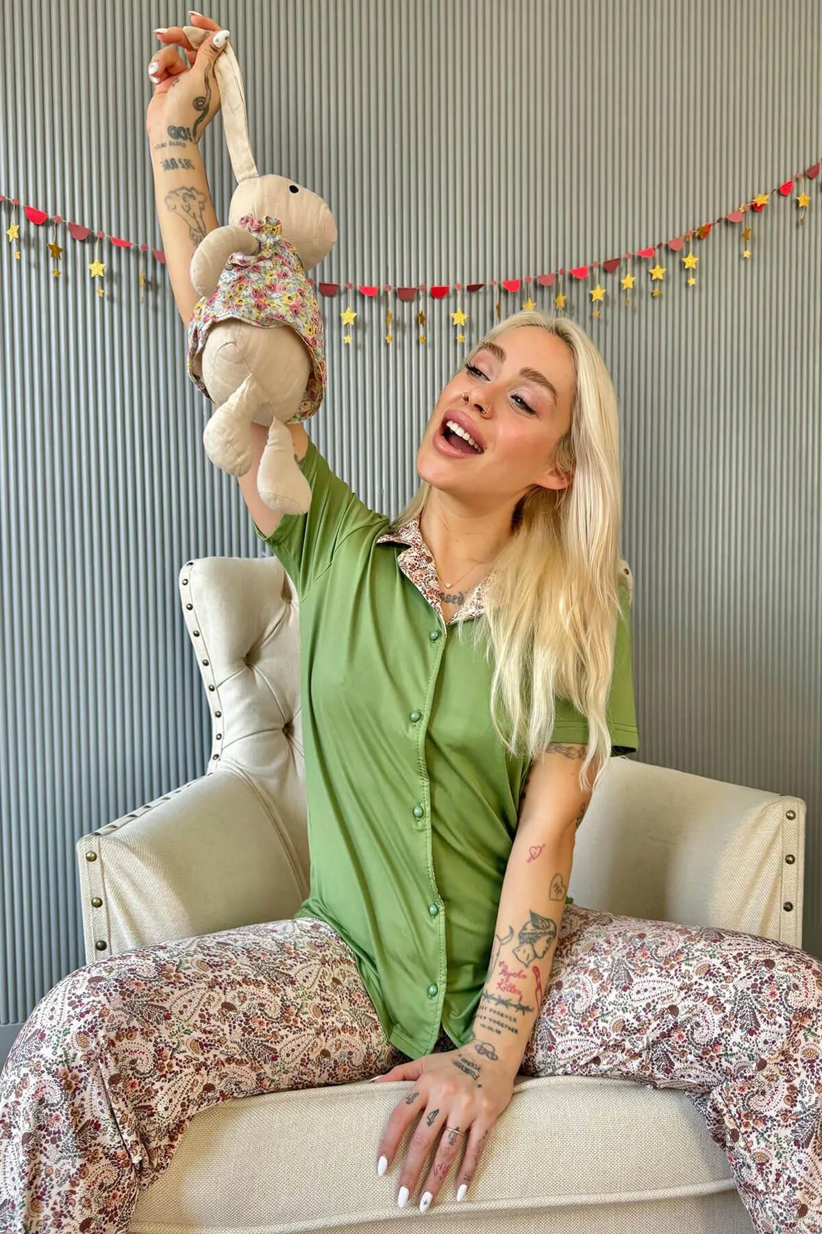 Pijamaevi  Pyjama set - Grün - Unifarben