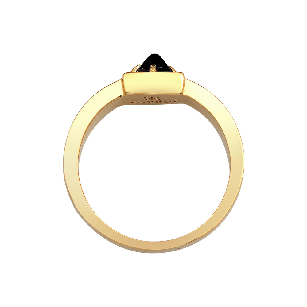 KUZZOI KUZZOI Bague Hommes Solitaire Pyramide Massif avec pierre précieuse Onyx en argen Bague