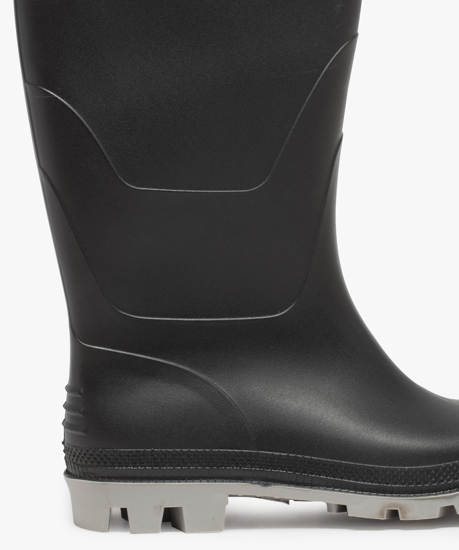 Bottes de pluie homme à semelle crantée contrastée noir | GEMO