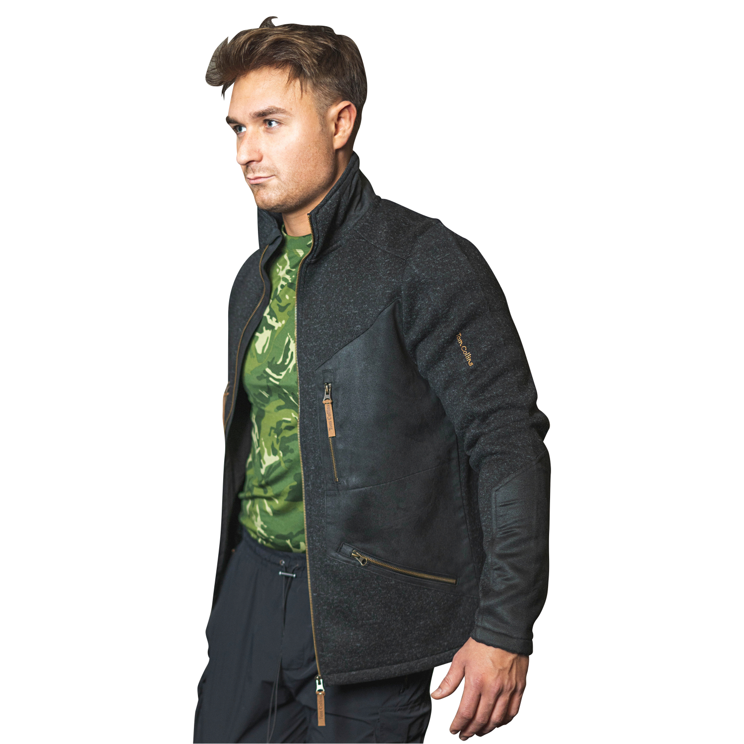 OS Trachten Herren Strick Fleece