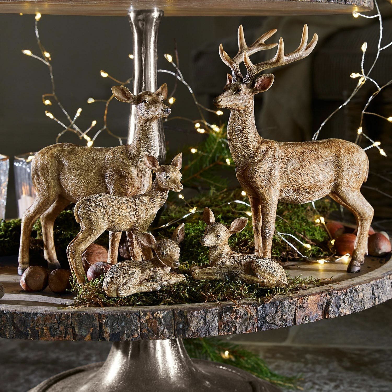 Mirabeau Weihnachtsfigur Waldtier 11er Set Pluvet braun