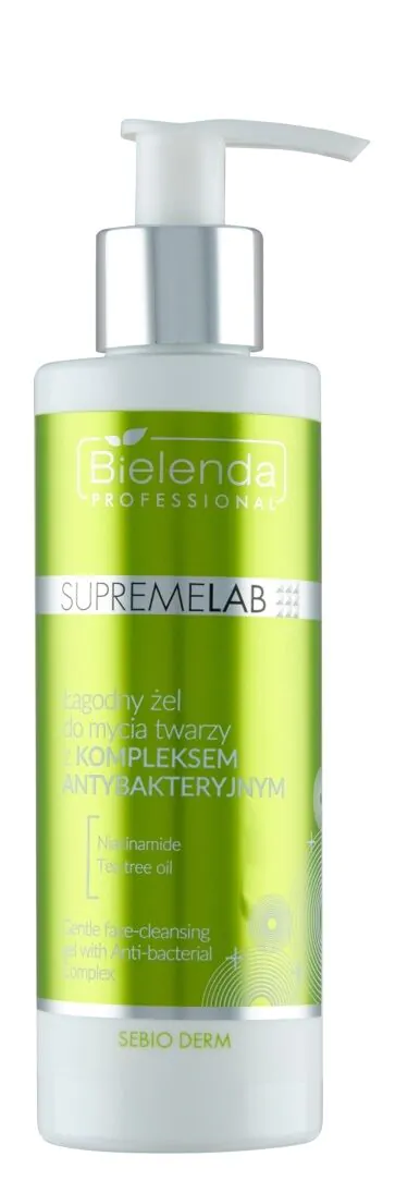 Bielenda Professional Supremelab SeBIODerm нежни гел за чишћење лица са антибактеријским комплексом.